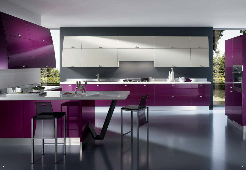 La cocina en el apartamento: diseño moderno cuadrado de 6 metros cuadrados con una columna de gas