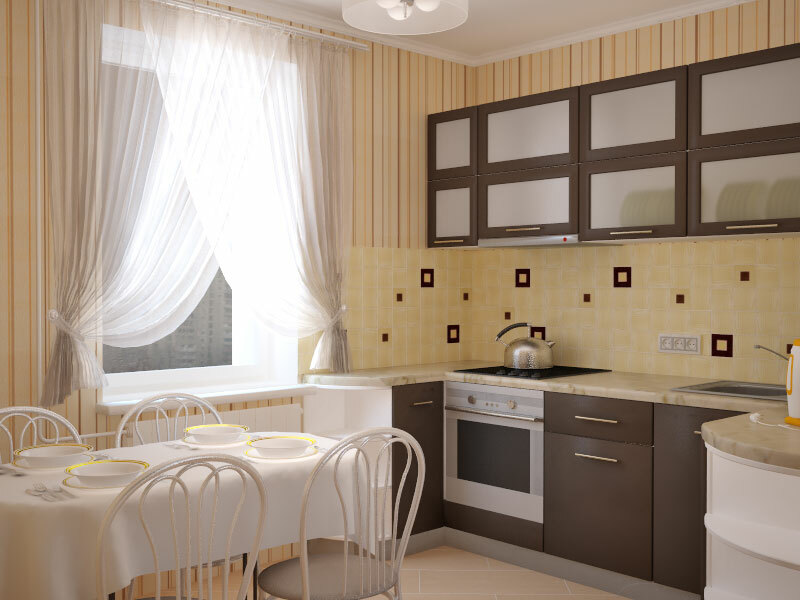 Hrushtshev keittiön suunnittelu, taitto brezhnevki, IKEA, 121-sarja, kope 3 4 Ceske