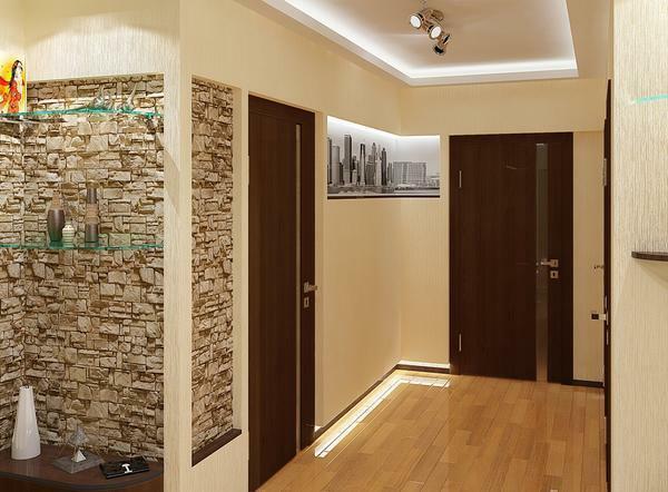 Kao podnih obloga za koridor 9 m².m je dobro odgovara svjetlosti laminat ili pločice