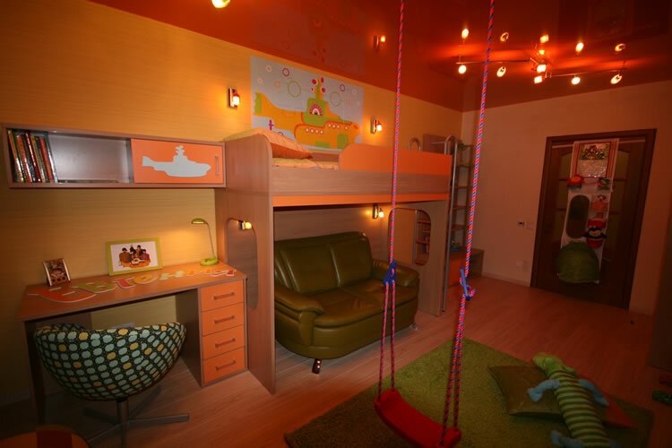 Farklı cinsten çocuklar için Çocuk odası: Bir erkek ve kız tasarımı alanları