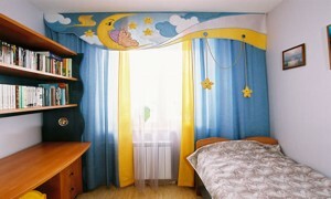 Design da cortina para o quarto de uma criança