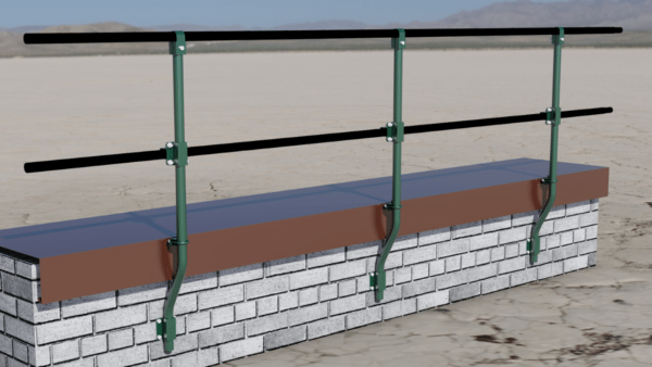 Stiprinājuma margas plaknei sienas novērš plauktiem hidroizolācijas problēmu.