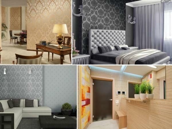 Types of wallpaper: what are for the walls, the characteristics of decorative and acrylic, photos, samples and types, the choice for an apartment