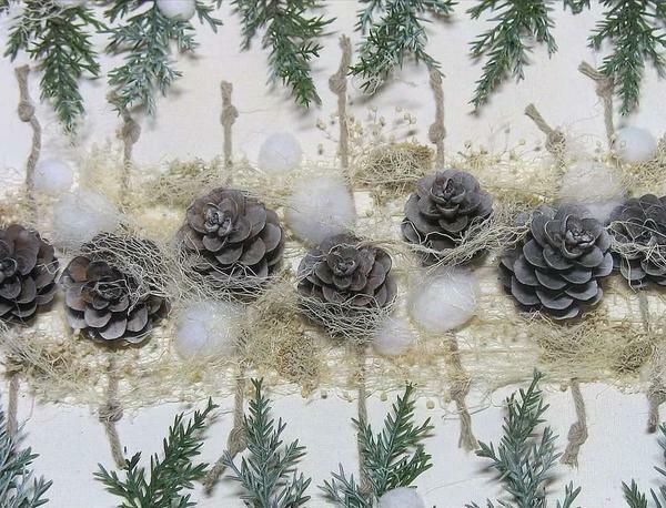 Kerstmis panelen gemaakt van natuurlijke materialen zal een uitstekende aanvulling op de kerstboom te zijn