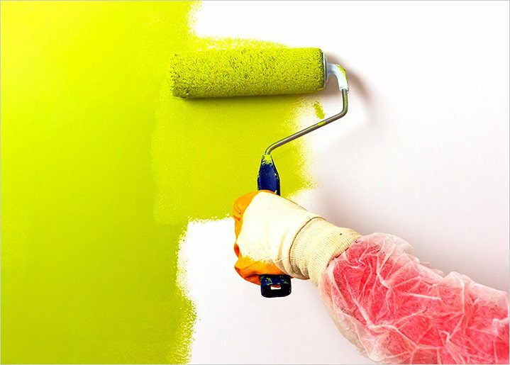 Akrylmaling for vegger og tak i interiøret: instruksjoner om hvordan å male med hendene, videoer og bilder