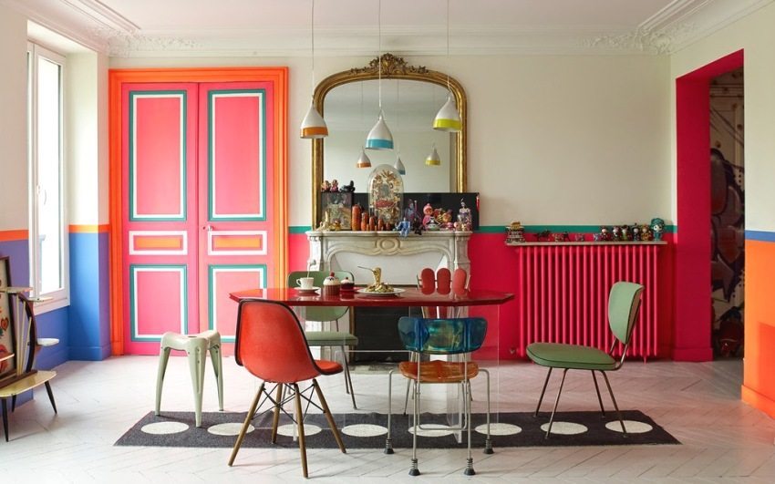 Malen Sie die Wände in der Wohnung: Design, Foto Beispiele, Modetrends