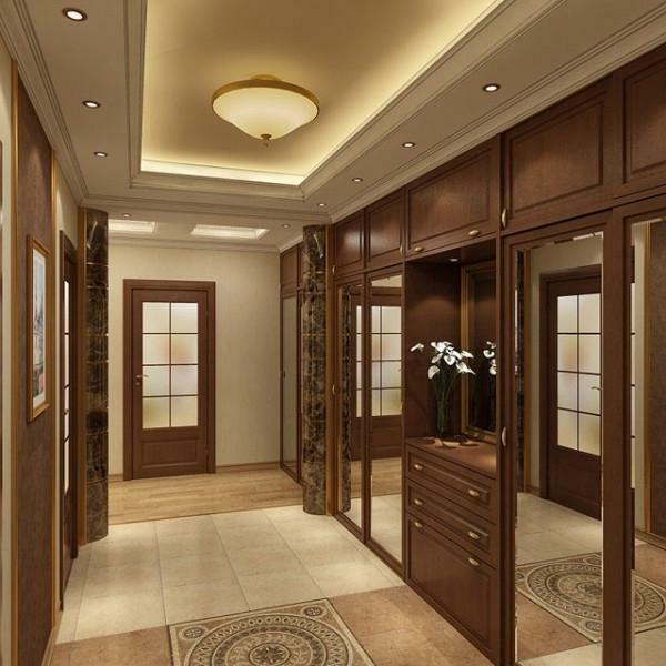 Grande corredor deve ser confortável e funcional em um apartamento ou uma casa