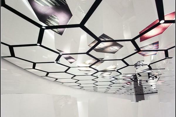 The unusual design of the glass ceiling will give any interior the originality and dynamics