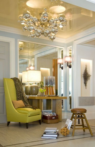 Chandeliers for the glossy stretch ceilings should be invisible hidden wiring