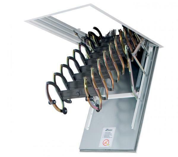 Folding ladder-transformer made of aluminum is perfect for lifting to the attic