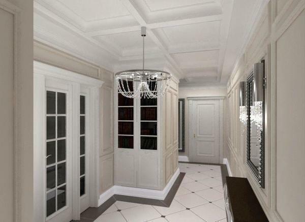 דלת לבנה במסדרון בכושר מושלם לתוך תפאורה כלשהי