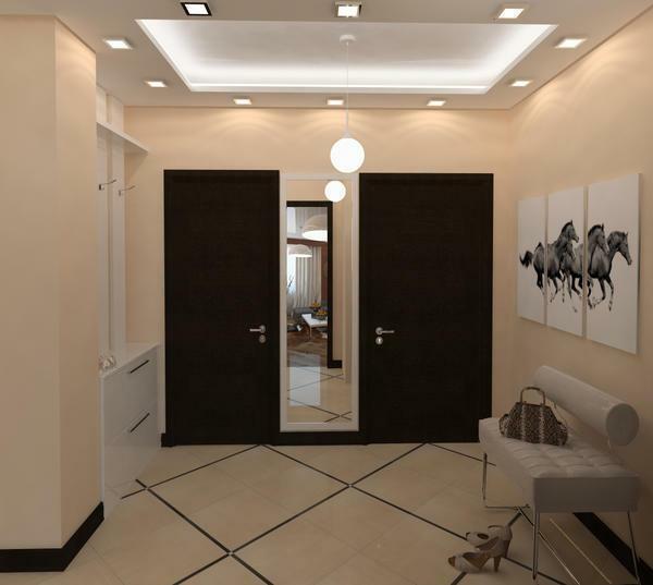 For a small corridor, spotlights that can be placed throughout the ceiling
