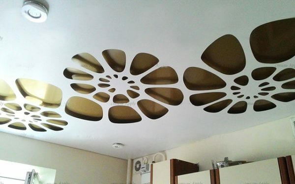 Perforation allows you to create different patterns on the ceiling