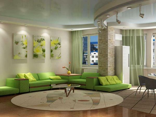 Suur valik värvivaliku elutoas muudab originaali ja samal ajal unikaalne