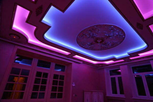 Floating ceiling: photo, profile for ceilings with illumination, design, hidden lights, video