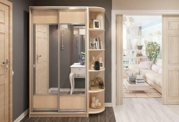 It is recommended to buy a wardrobe equipped with a mirror on the sliding doors