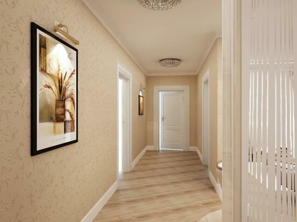 To decorate the hallway, you can use warm colors, or cold shades