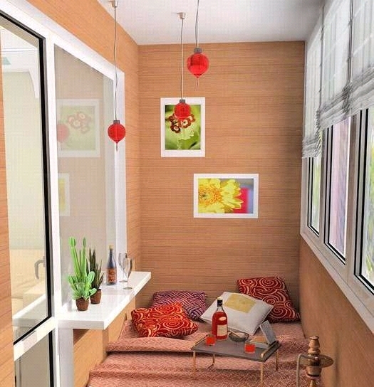 Dizajn kombinovaný obývacia izba s balkónom