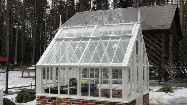 Het dak is gemaakt van glas voor de glastuinbouw is goed dat alle planten veel zonlicht krijgen, dus veel sneller rijpen ze
