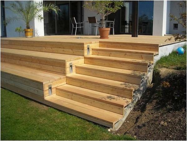 The larch steps are extremely durable and do not rot