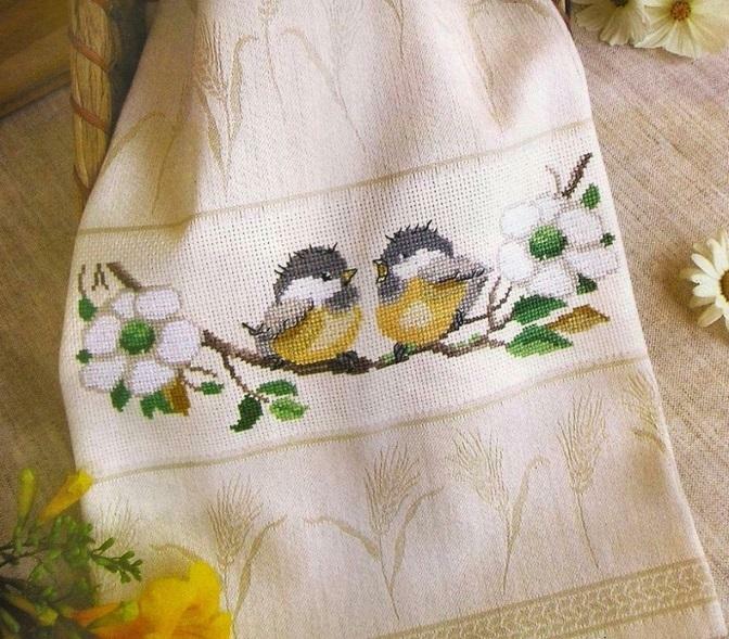 Korssting håndklær: gratis broderi ordningen, kjeks mønstre, bulgarsk brodere