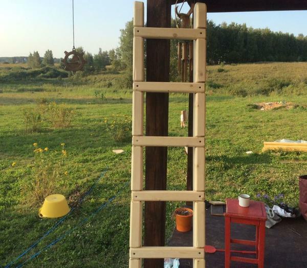 Quickly and easily you can independently make a ladder made of wood