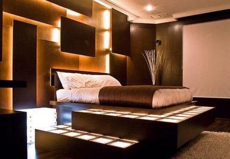 Yatak odası - Bir yerde dinlenmek, böylece her zaman hafif ve rahat olmalı