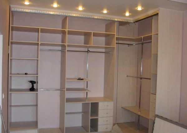 The first step is to purchase all the components of the closet and study the drawings