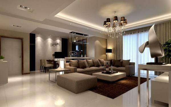 dekorasi yang sempurna untuk gaya kamar tamu akan karpet kecil warna coklat gelap