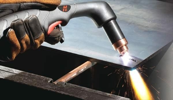 The device allows you to quickly and easily cut the metal workpiece of thick