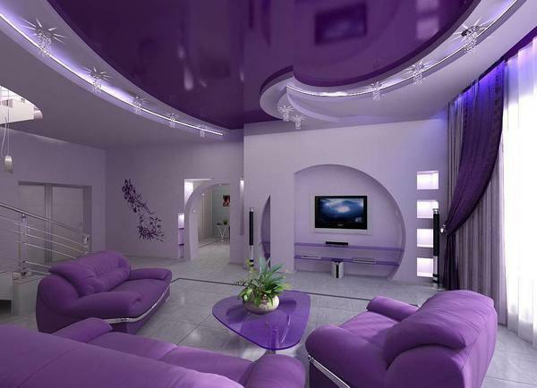 Stretch ceiling helps to visually expand the space of the room