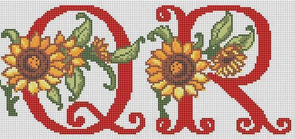 The letters of the English alphabet on embroidery are quite popular among needlewomen