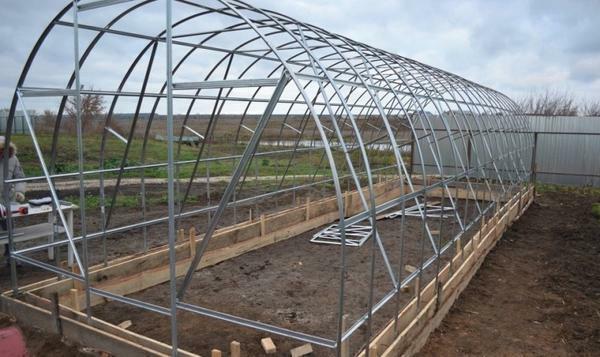 The "Dachnaya-2DMUM" greenhouse is designed to create a microclimate favorable for the cultivation of orchard and garden crops in country and private plots