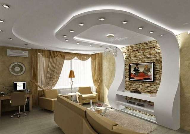 Using gypsum cardboard you can change the geometry of the room, level the surface of walls and ceiling