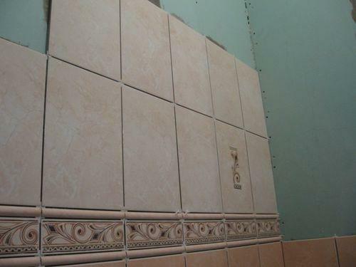 Tile on plasterboard in the bathroom - it