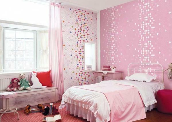 Pink wallpapers will give the room a calm, special atmosphere