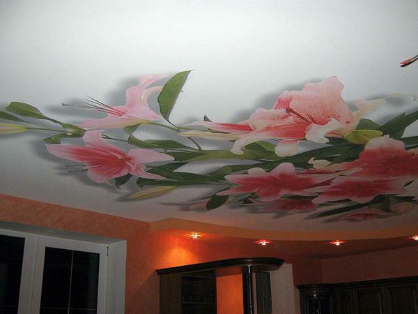 Correctly selected pattern on the stretch ceiling can perfectly complement the design of your room