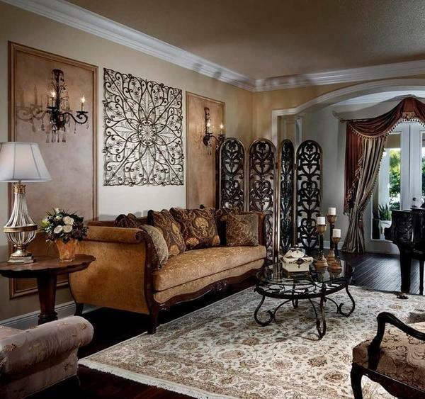 The proper decoration of the walls is the main task for creating a harmonious interior of the living room