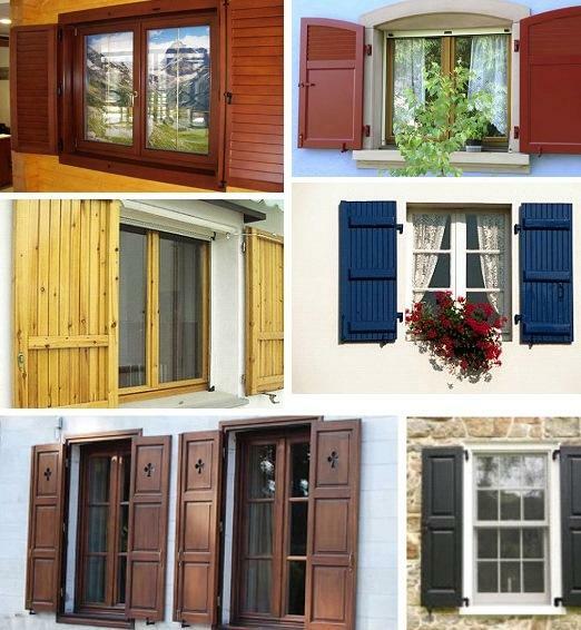Wooden shutters are a great way to not only secure the window, but also to decorate it in an original way