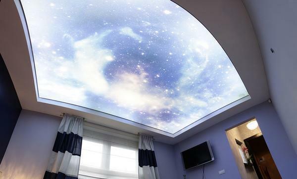 3D tavan sadece görsel olarak oda artırmak değil, aynı zamanda radikal bir yatak odası tüm iç değişim değil