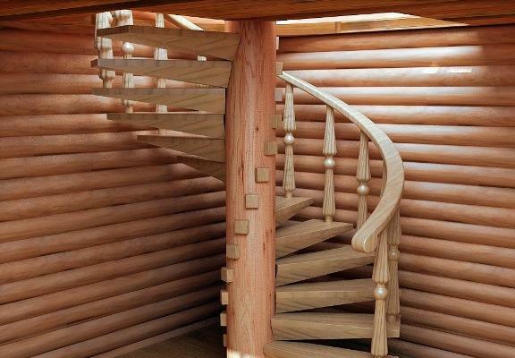 Všetko pre vidieckeho domu perfektné drevené točité schodisko