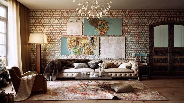 Sempurna di ruang tamu interior modern cocok dengan pola modular dengan pola yang tidak biasa dan indah
