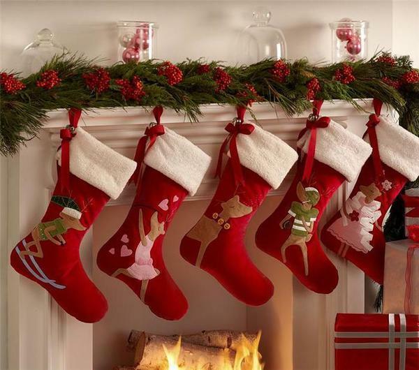 Vianočné topánka zdobené nášivka patchwork, je povinný atribút rekreačného domu