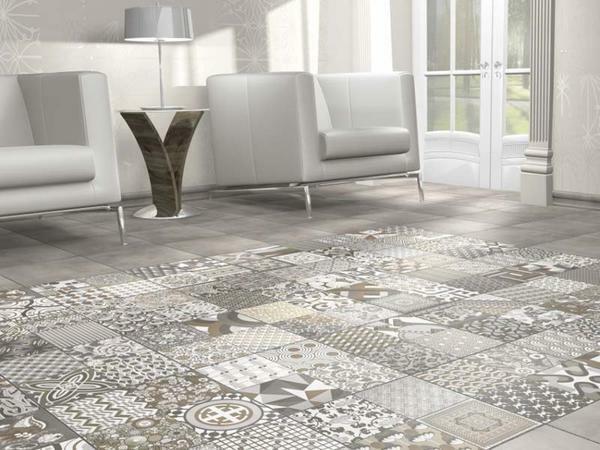 Thanks to the unique chaotic texture on the porcelain tiles, you can create incredible patterns of any complexity