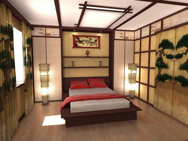 Bamboo slabs on the ceiling and walls perfectly complement the creative design of your room