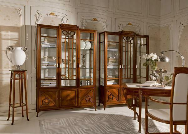 In the display cabinet, you can put a variety of decorative items that improve the aesthetic qualities of the living room