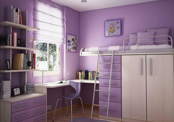 Required items in the bedroom for girls are a bed, a work desk and a practical closet