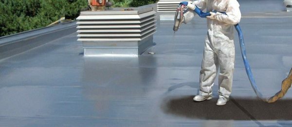 The liquid rubber may be used as an independent roofing