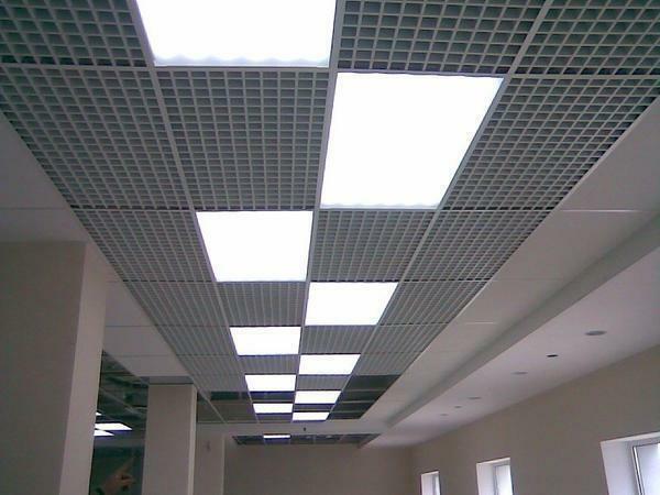For a high ceiling, the built-in lamps are perfect, especially in office buildings and educational institutions