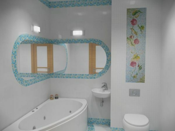 Sconces help to decorate the room and highlight the functional areas bathrooms